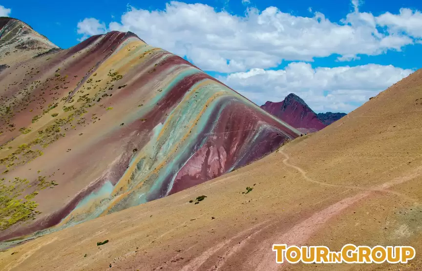 The beautiful Rainbow Mountain in Cusco Peru